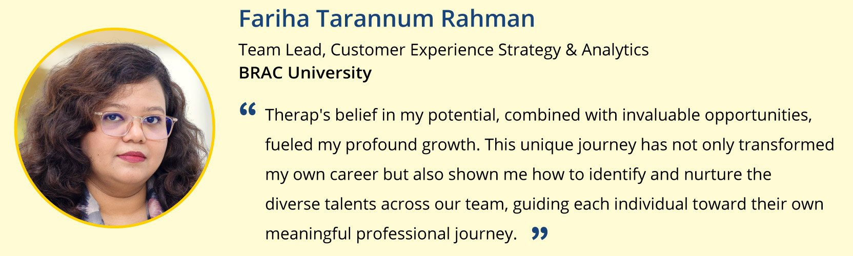 Quotations of Customer Experience Strategy & Analytics (CXSA) Team