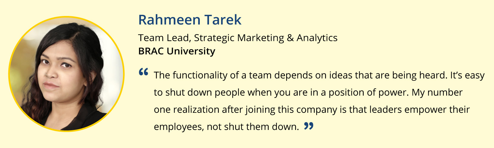 Quotations of Strategic Marketing & Analytics Team